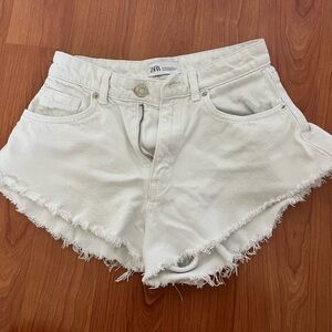 Zara flare white shorts